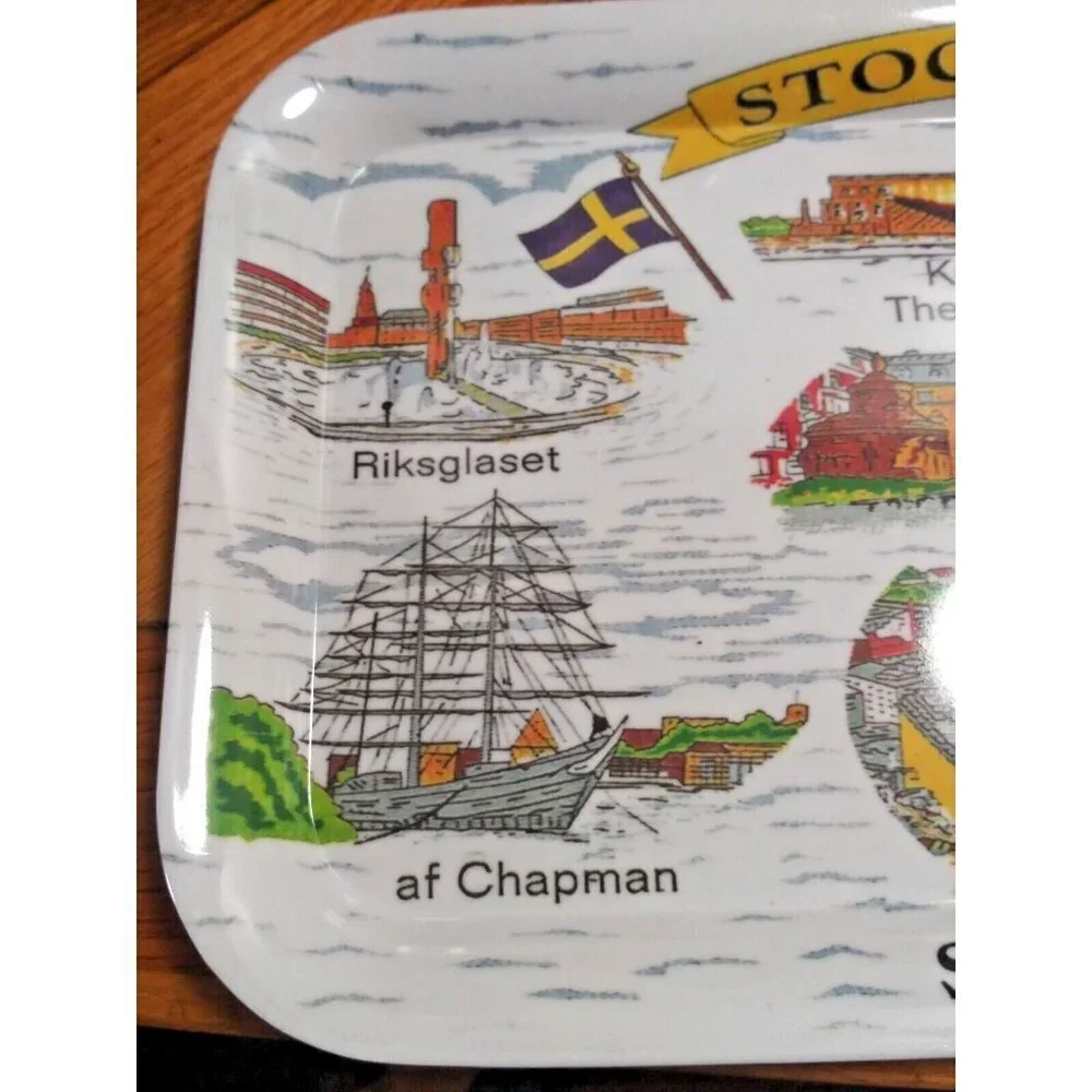 Artifex Sweden tray Stockholm melamine souvenir Decorative Display EUC RARE HTF